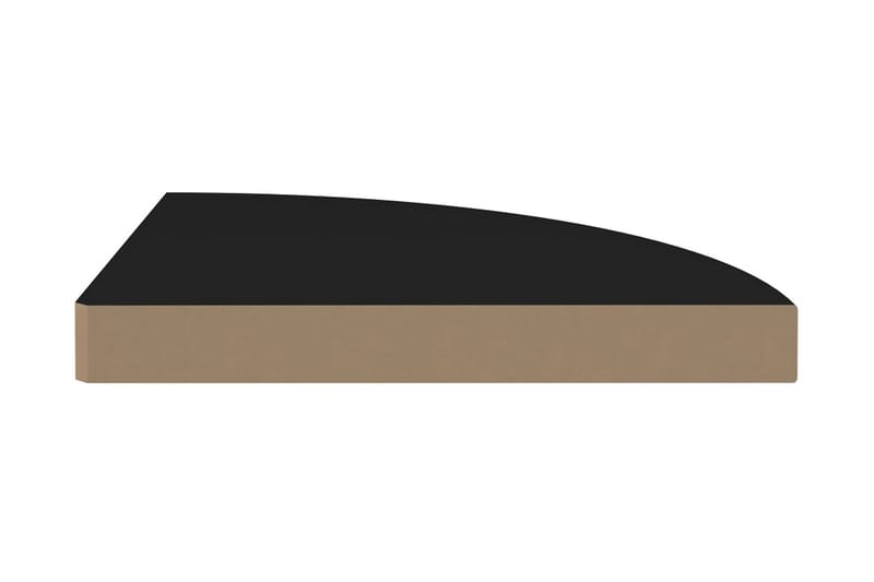 Svävande hörnhyllor 4 st svart 35x35x3,8 cm MDF - Svart - Hörnhylla