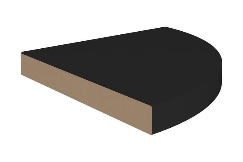 Svävande hörnhyllor 4 st svart 35x35x3,8 cm MDF - Svart - Hörnhylla