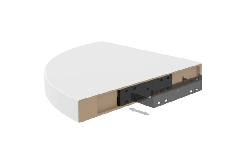 Svävande hörnhyllor 4 st vit 35x35x3,8 cm MDF - Vit - Förvaring - Hyllor - Hörnhylla