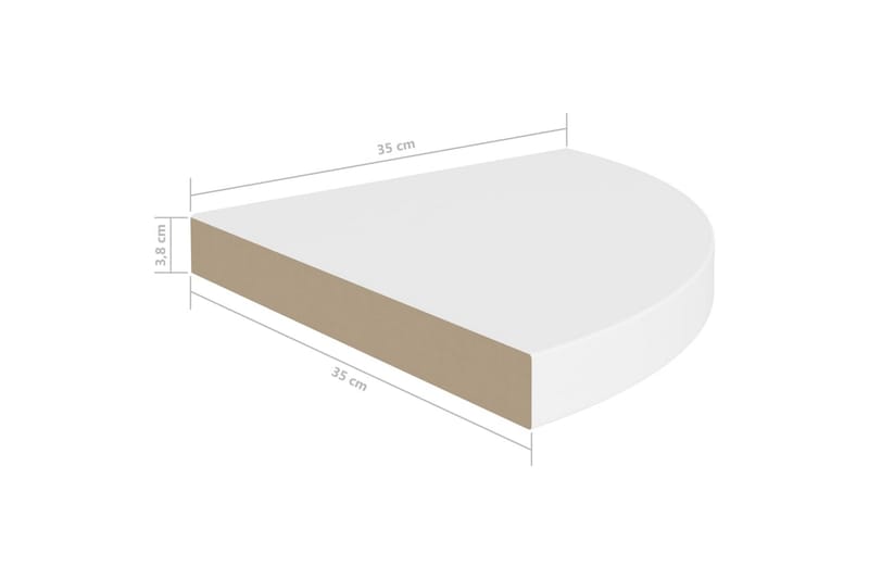 Svävande hörnhyllor 4 st vit 35x35x3,8 cm MDF - Vit - Hörnhylla