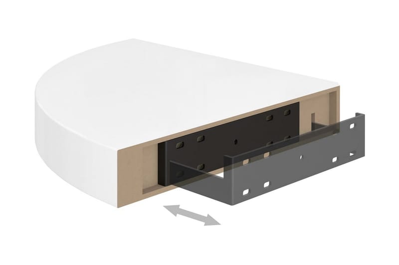 Svävande hörnhyllor 4 st vit högglans 25x25x3,8 cm MDF - Vit - Förvaring - Hyllor - Hörnhylla