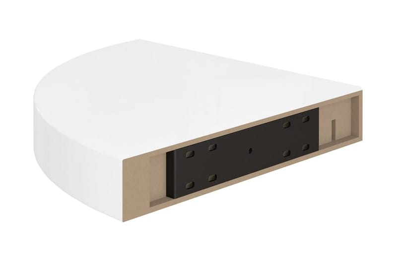 Svävande hörnhyllor 4 st vit högglans 25x25x3,8 cm MDF - Vit - Förvaring - Hyllor - Hörnhylla