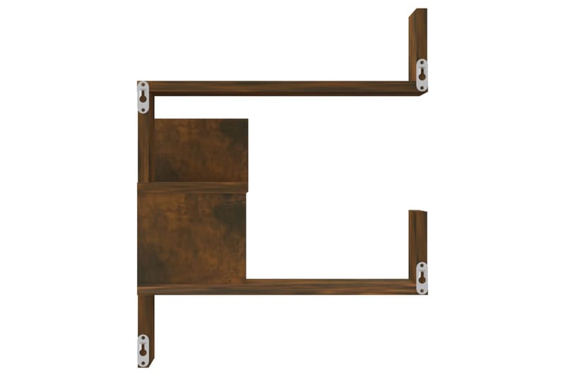 Vägghörnhylla 2 st rökfärgad ek 40x40x50 cm konstruerat trä - Brun - Förvaring - Hyllor - Hörnhylla