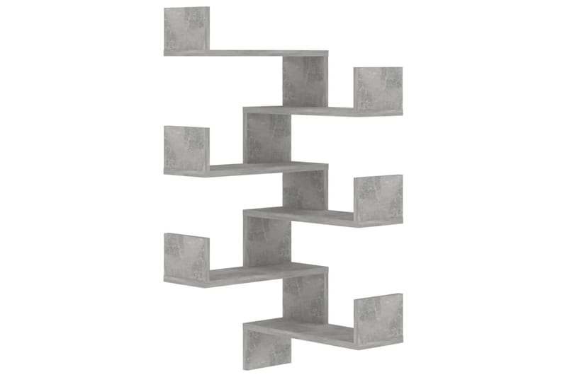 Vägghyllor hörn 2 st betonggrå 40x40x50 cm spånskiva - Betonggrå - Förvaring - Köksförvaring - Kökshylla