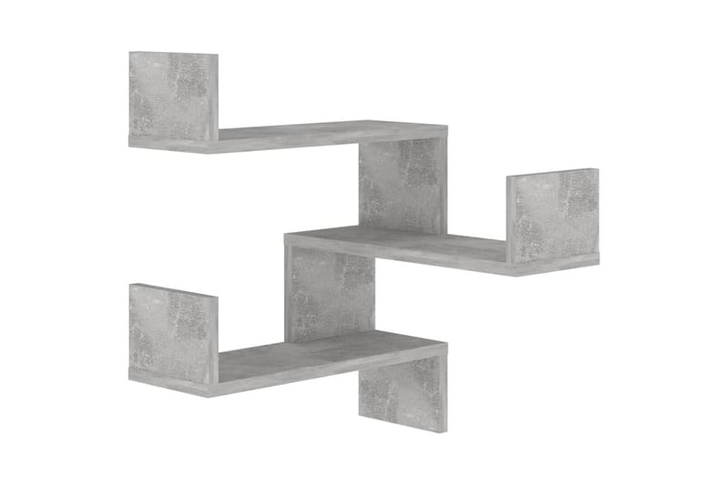 Vägghyllor hörn 2 st betonggrå 40x40x50 cm spånskiva - Betonggrå - Förvaring - Köksförvaring - Kökshylla