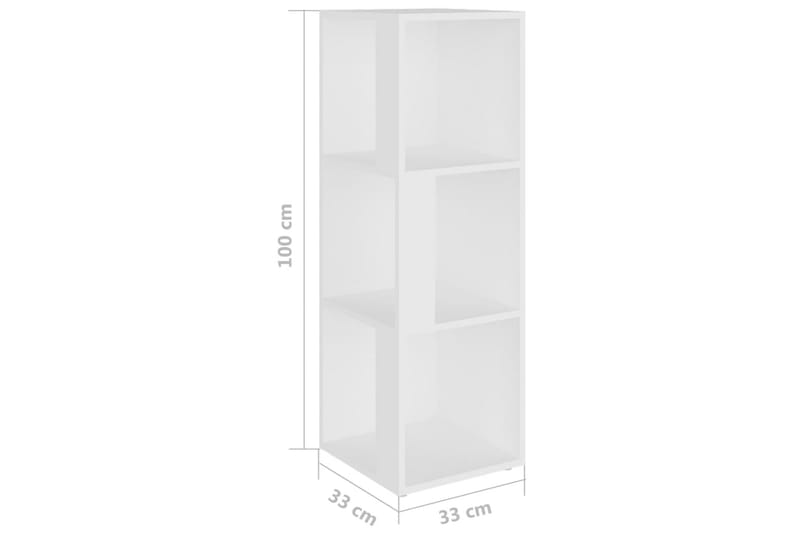 Hörnhylla vit 33x33x100 cm spånskiva - Vit - Förvaring - Hyllor - Hörnhylla