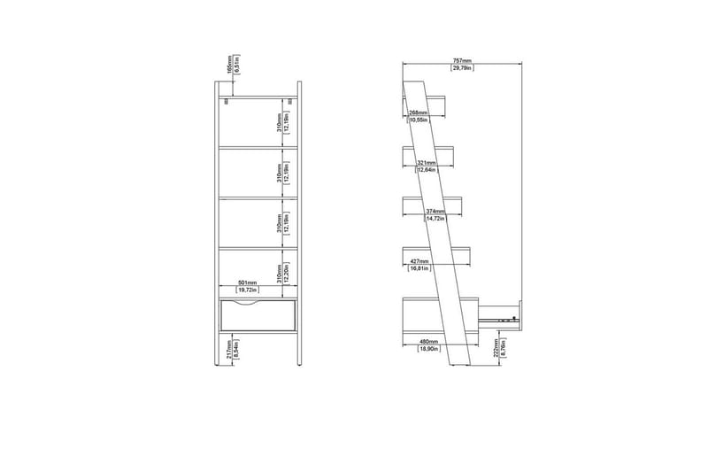 Hostafranc Bokhylla 180 cm - Natur - Förvaring - Hyllor - Bokhylla