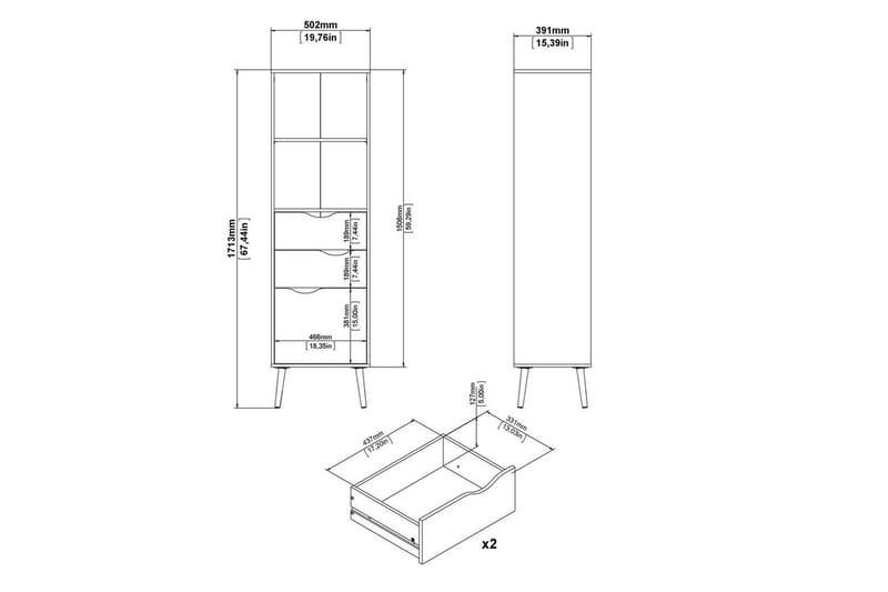 Hostafranc Bokhylla 50,2 cm - Vit - Förvaring - Hyllor - Bokhylla