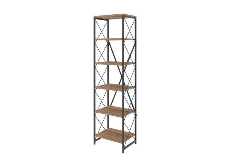 Hyllor NO_BRAND Bokhylla Suadiye Atlantic Pine / Svart Grey Colored Wood,Svart