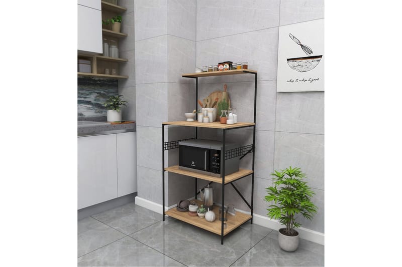 Fristående hyllplan Cartin Kökshylla 45x60 cm Natur,Svart - Förvaring - Hyllor - Hyllplan & hyllkonsoler