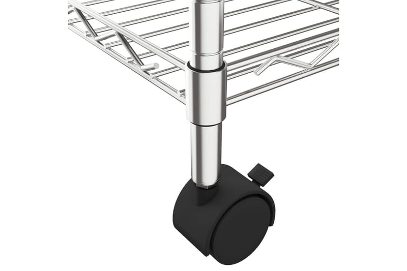 Förvaringshylla med hjul 3 hyllplan 60x35x81 krom 150 kg - Silver - Förvaring - Hyllor - Hyllsystem