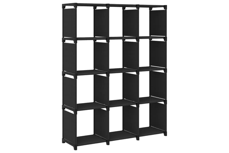 Hylla med 12 kuber 103x30x141 cm tyg - Svart - Förvaring - Hyllor - Hyllsystem