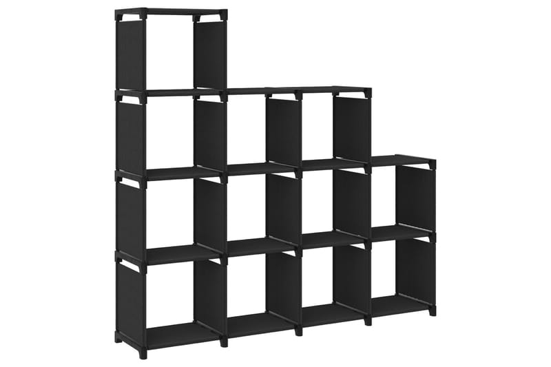 Hylla med 12 kuber 103x30x141 cm tyg - Svart - Förvaring - Hyllor - Hyllsystem