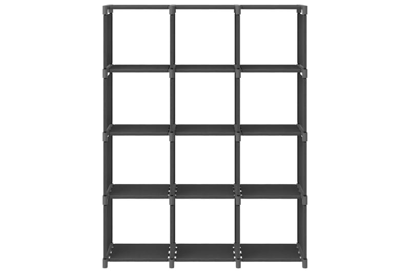 Hylla med 12 kuber grå 103x30x141 cm tyg - Grå - Förvaring - Hyllor - Hyllsystem