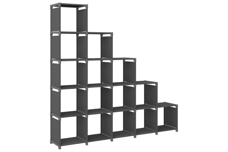 Hylla med 15 kuber grå 103x30x175,5 cm tyg - Grå - Förvaring - Hyllor - Hyllsystem