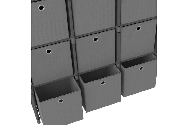 Hylla med 15 kuber med lådor grå 103x30x175,5 cm tyg - Grå - Förvaring - Hyllor - Hyllsystem