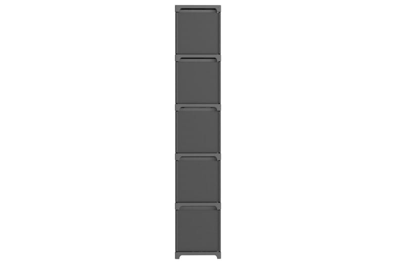 Hylla med 15 kuber med lådor grå 103x30x175,5 cm tyg - Grå - Förvaring - Hyllor - Hyllsystem