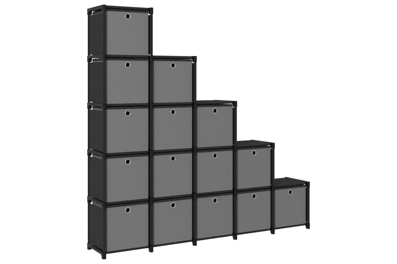 Hylla med 15 kuber svart 103x30x175,5 cm tyg - Svart - Förvaring - Hyllor - Hyllsystem