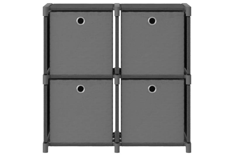 Hylla med 4 kuber med lådor grå 69x30x72,5 cm tygs - Grå - Förvaring - Hyllor - Hyllsystem