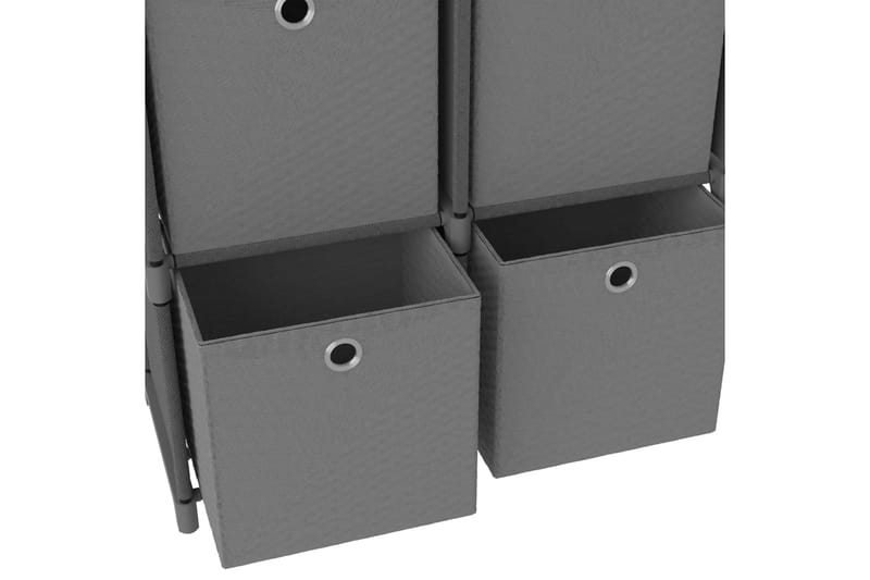 Hylla med 4 kuber med lådor grå 69x30x72,5 cm tygs - Grå - Förvaring - Hyllor - Hyllsystem