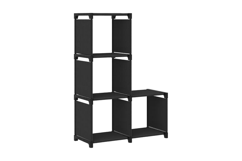 Hylla med 4 kuber svart 69x30x72,5 cm tyg - Svart - Förvaring - Hyllor - Hyllsystem