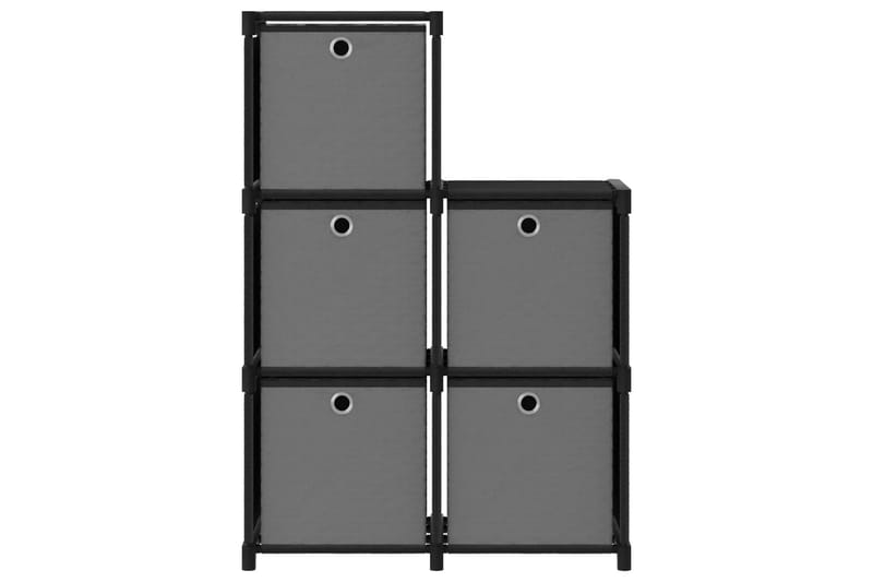 Hylla med 5 kuber med lådor svart 103x30x72,5 cm tyg - Svart - Förvaring - Hyllor - Hyllsystem