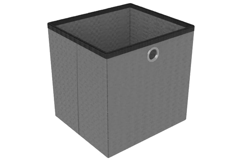 Hylla med 6 kuber med lådor svart 103x30x72,5 cm tyg - Svart - Hyllsystem
