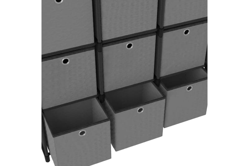 Hylla med 9 kuber med lådor svart 103x30x107,5 cm tyg - Svart - Förvaring - Hyllor - Hyllsystem