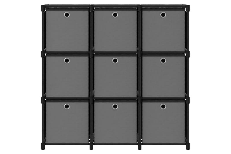 Hylla med 9 kuber med lådor svart 103x30x107,5 cm tyg - Svart - Förvaring - Hyllor - Hyllsystem