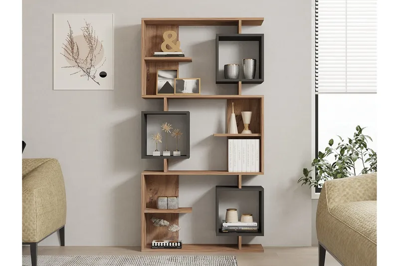 Icardi Bokhylla 90 cm - Brun/Antracit - Förvaring - Hyllor - Bokhylla