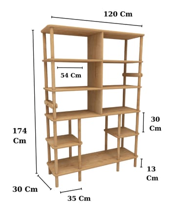 Icterina Bokhylla 120 cm i Ek - Brun - Förvaring - Hyllor - Bokhylla