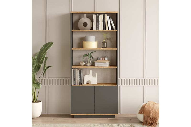 Jaivind Bokhylla 75 cm - Brun/Antracit - Förvaring - Hyllor - Bokhylla