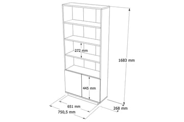 Jaivind Bokhylla 75 cm - Brun/Antracit - Förvaring - Hyllor - Bokhylla