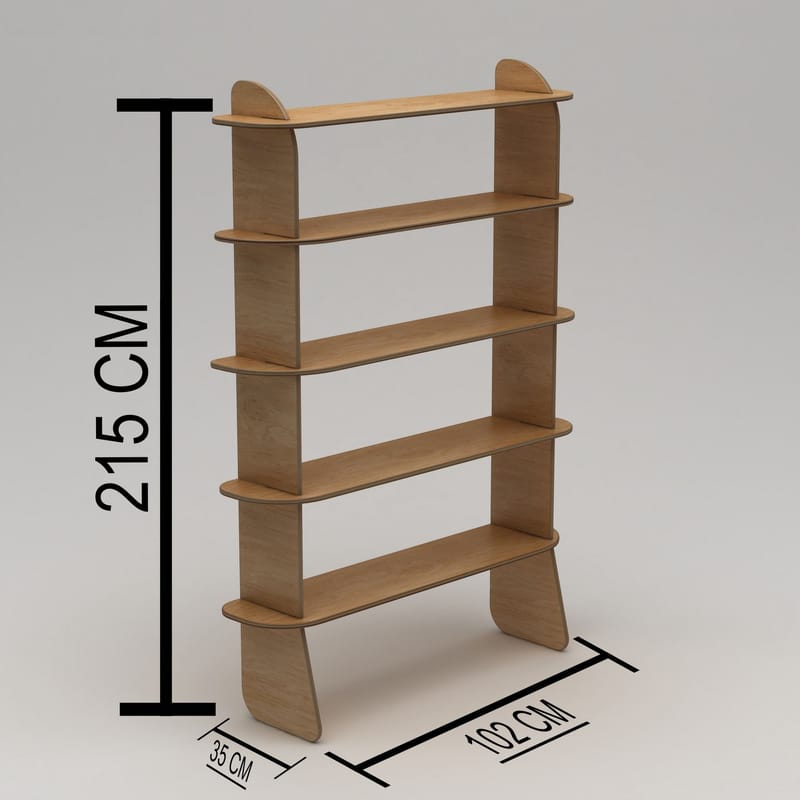 Ledina Bokhylla 150x160 cm - Naturträ - Förvaring - Hyllor - Bokhylla
