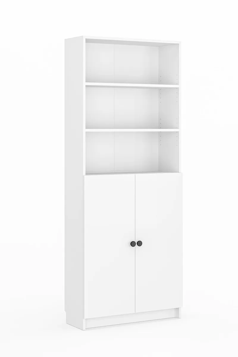 Lenvo Bokhylla 80 cm i Målat Trä, Vit