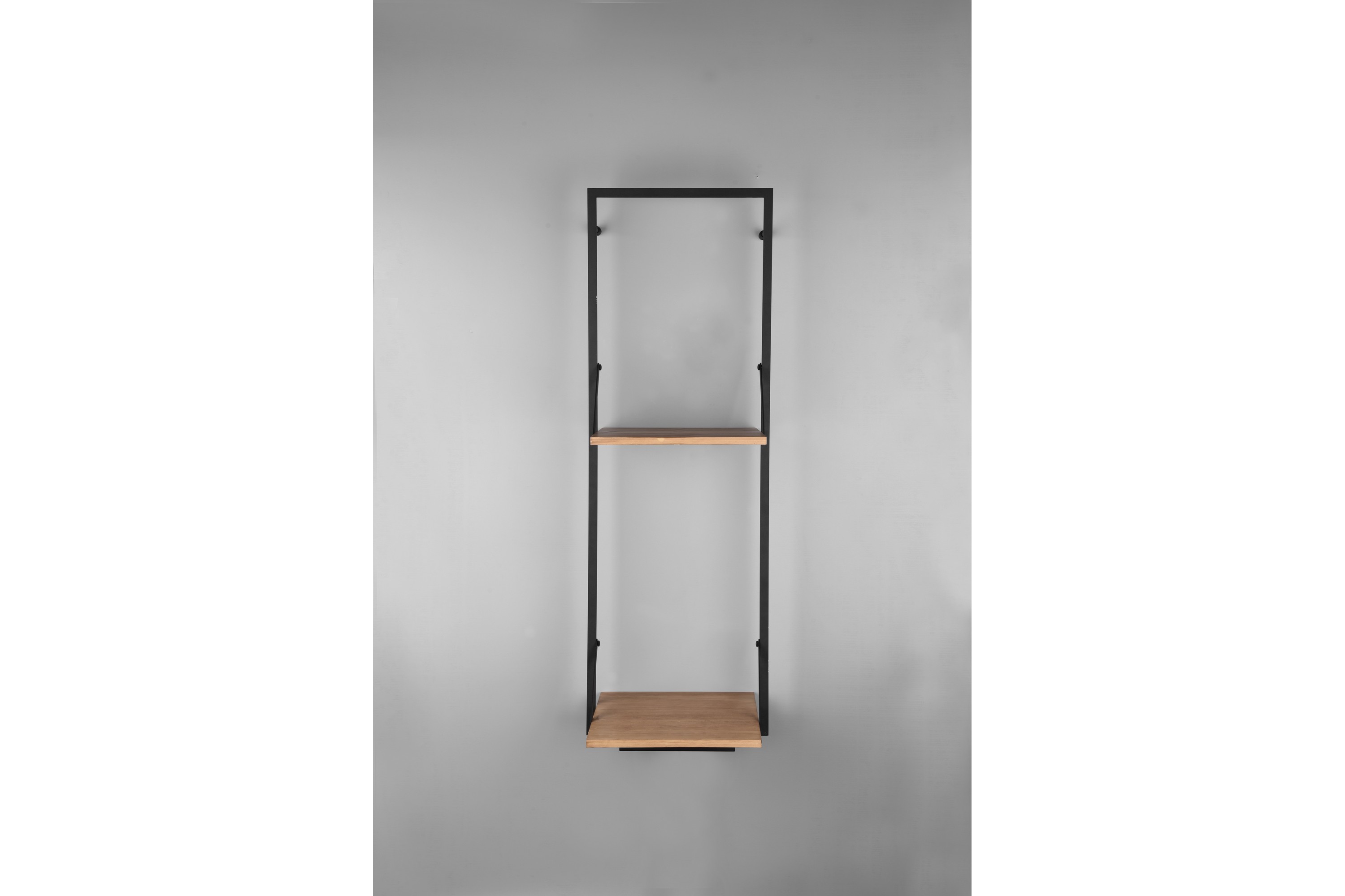 leonie vägghylla led-belyst 72x27 cm trä/svart - trä/svart