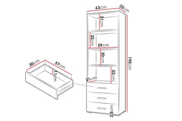 Lindesberg Bokhylla 63 cm - Vit - Förvaring - Hyllor - Bokhylla