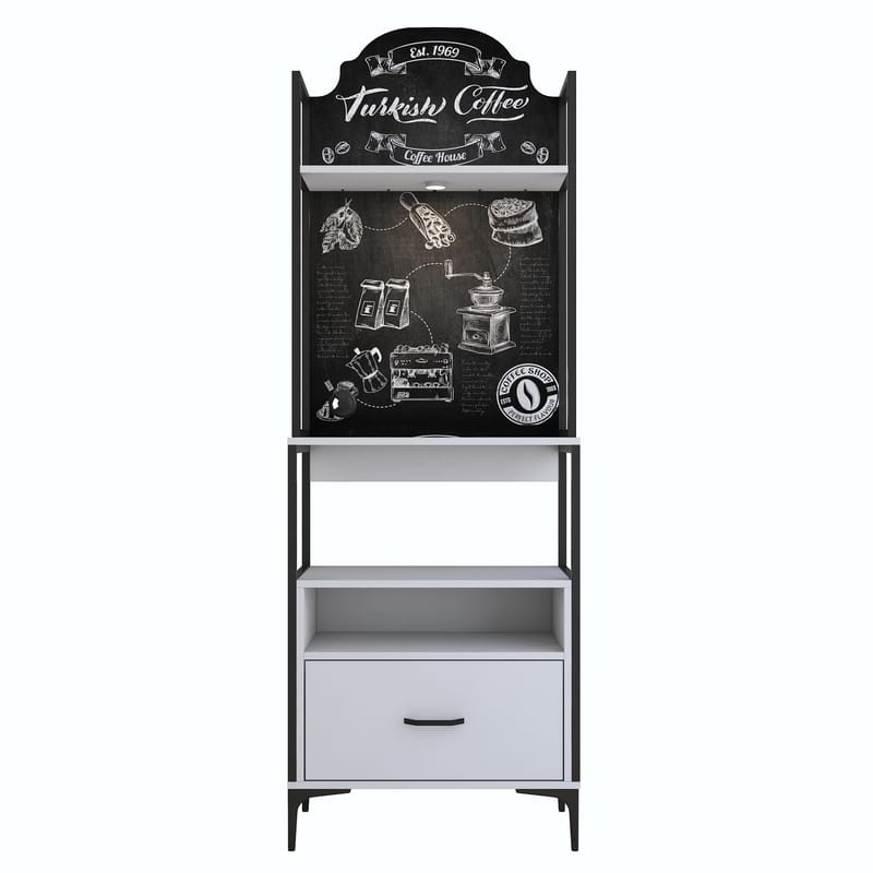 Matlerd Multifunktionsskåp 70x205x40 cm - Vit - Förvaring - Hyllor - Hyllsystem