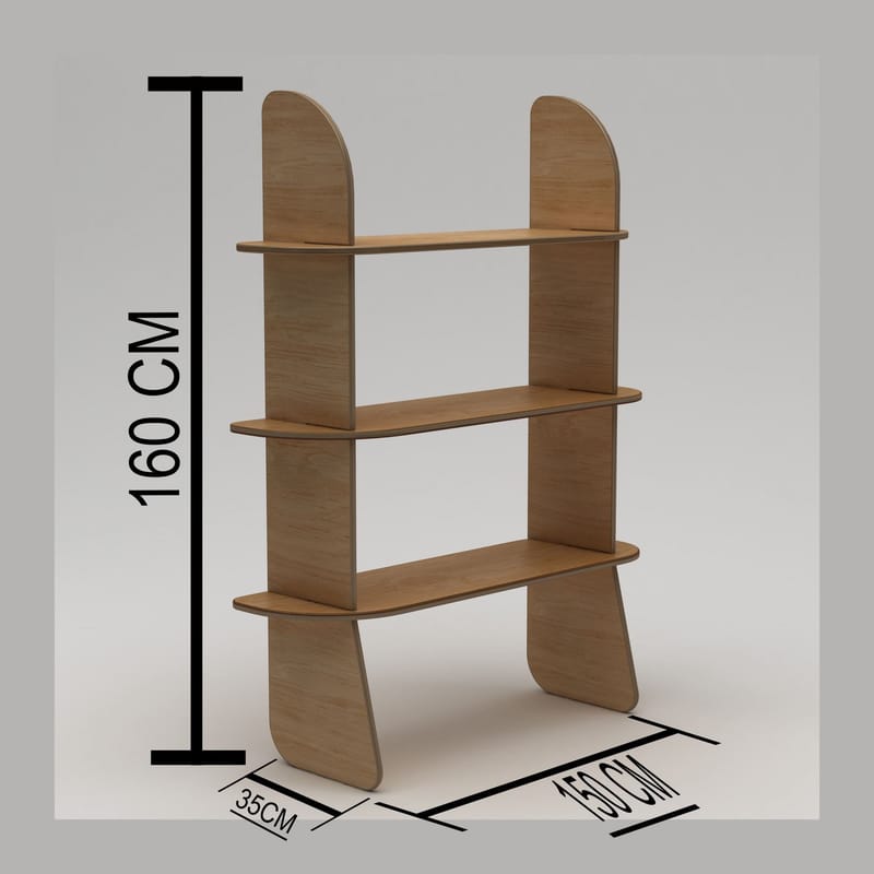 Molira Bokhylla 102x215 cm - Naturträ - Förvaring - Hyllor - Bokhylla