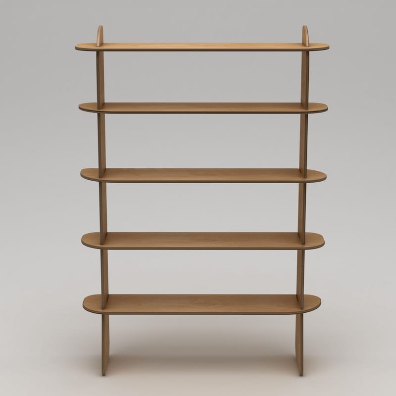 Molira Bokhylla 102x215 cm - Naturträ - Förvaring - Hyllor - Bokhylla