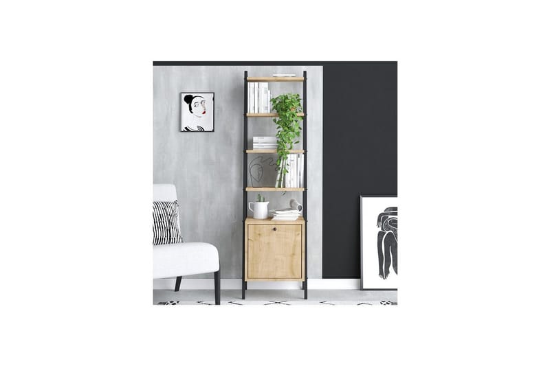 Monaia Bokhylla 44 cm - Ek/Svart - Förvaring - Hyllor - Bokhylla