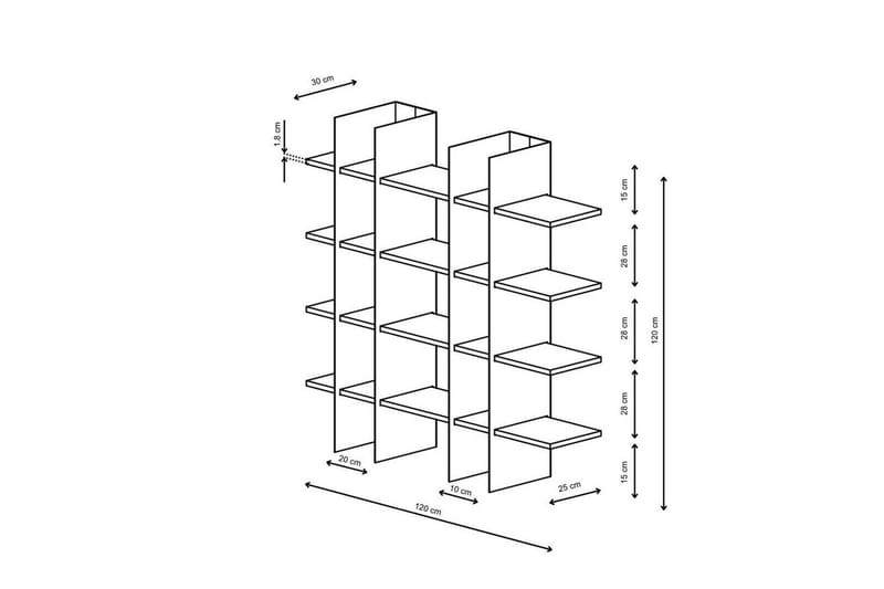 Nara Bokhylla 120 cm - Svart - Förvaring - Hyllor - Bokhylla