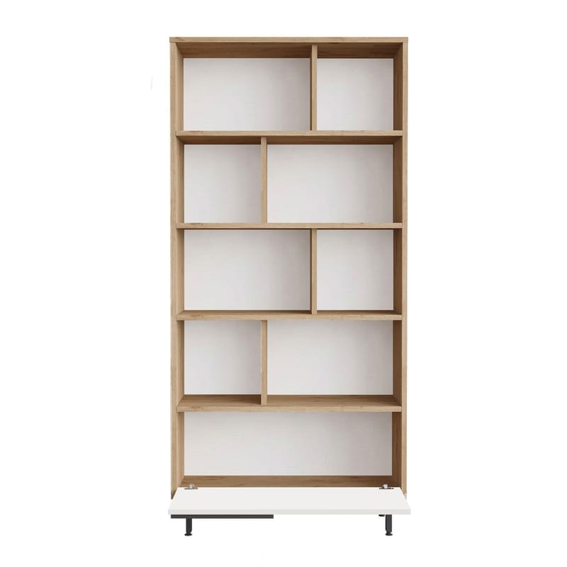 Nilena Bokhylla 83,9x175,6x29,5 cm - Ek och vitt - Förvaring - Hyllor - Bokhylla