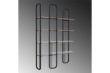 Pemu Bokhylla 125 cm i Metall med Träskiva - Svart - Förvaring - Hyllor - Bokhylla