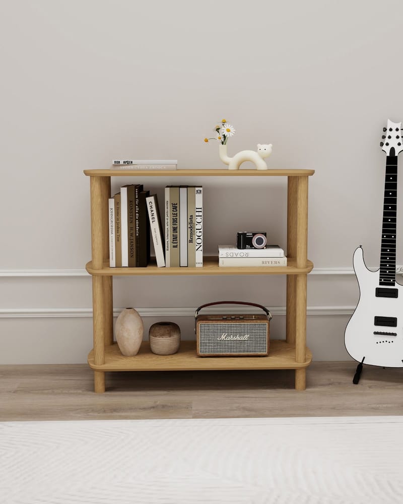 Pienk Bokhylla 80 cm - Ek - Förvaring - Hyllor - Bokhylla
