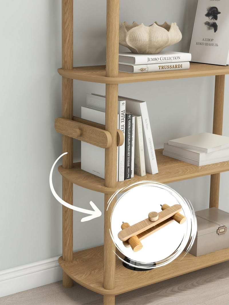 Pienk Bokhylla 80x112 cm - Ek - Förvaring - Hyllor - Bokhylla