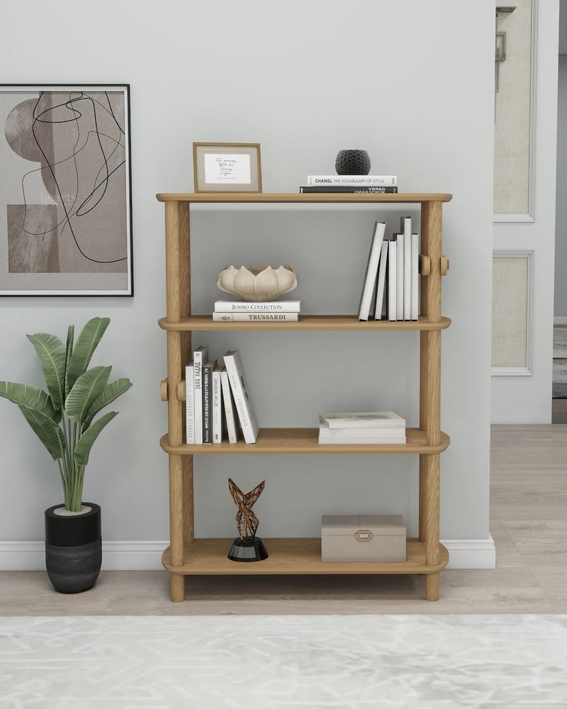 Pienk Bokhylla 80x112 cm - Ek - Förvaring - Hyllor - Bokhylla