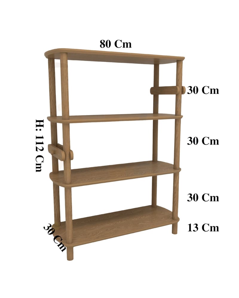 Pienk Bokhylla 80x112 cm - Ek - Förvaring - Hyllor - Bokhylla