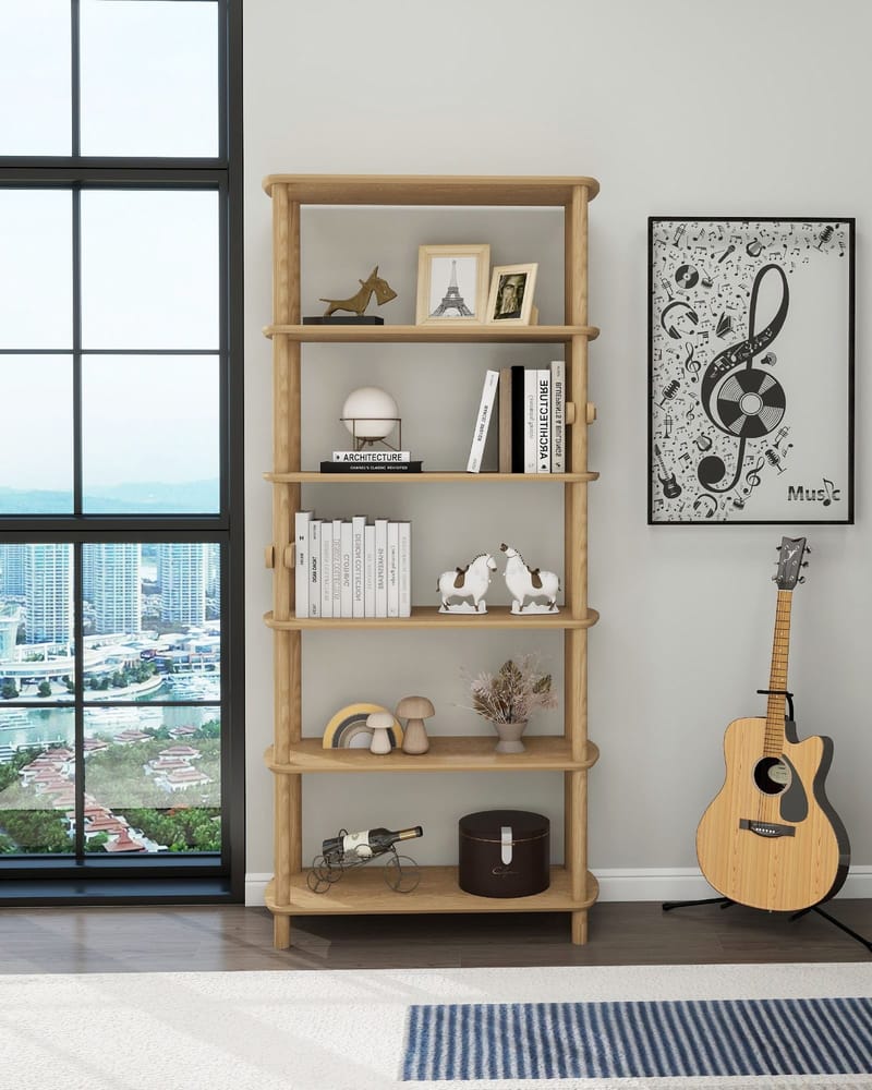 Pienk Bokhylla 80x174 cm - Ek - Förvaring - Hyllor - Bokhylla