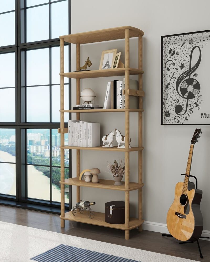 Pienk Bokhylla 80x174 cm - Ek - Förvaring - Hyllor - Bokhylla